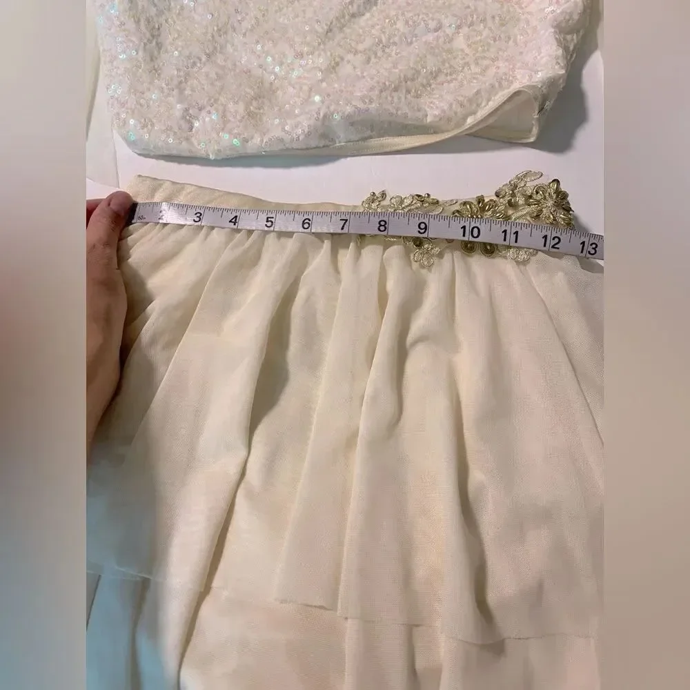 Weissman dance costume 2 piece white ivory lyrical Unicorn 15116 MA adult